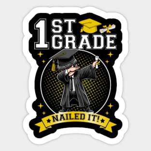 Dabbing Graduation Boys 1st Grade Nailed It Class Of 2024 Sticker